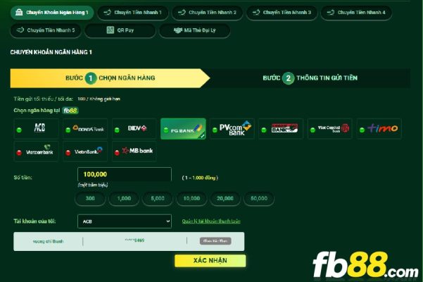 Đăng nhập đúng website hoặc app của nhà cái FB88 để nạp tiền