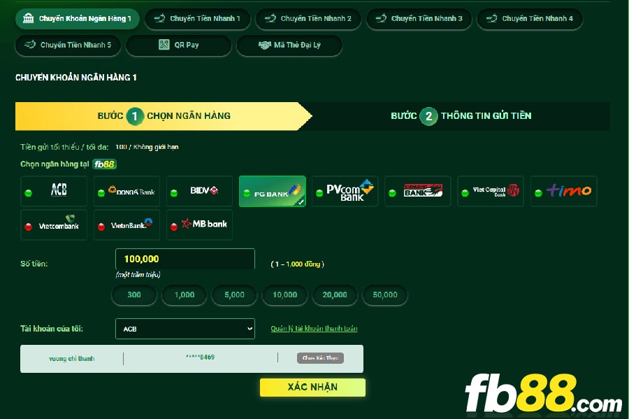 Đăng nhập đúng website hoặc app của nhà cái FB88 để nạp tiền