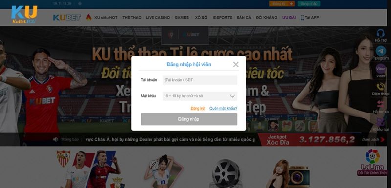 Nút đăng nhập thường đứng cạnh nút đăng ký, nằm phía trên bên phải