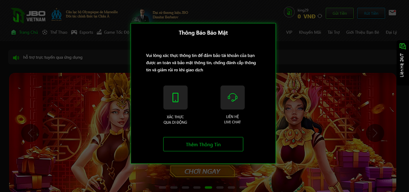 Bước 3: Xác minh thông tin tài khoản
