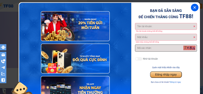 Điều kiện để đăng nhập TF88 được