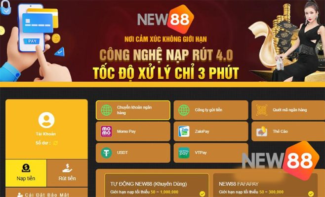 Hướng dẫn người chơi nạp tiền New88 trên điện thoại