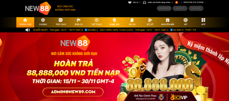 Truy cập trang chủ New88 để tiến hành nạp tiền