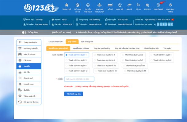 Sử dụng cách nạp tiền online để tiết kiệm thời gian khi nạp tiền