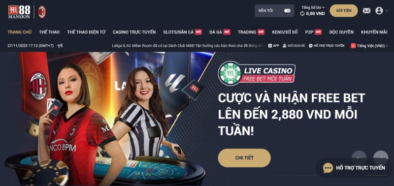 Truy cập đăng nhập vào trang web chính thức tại M88